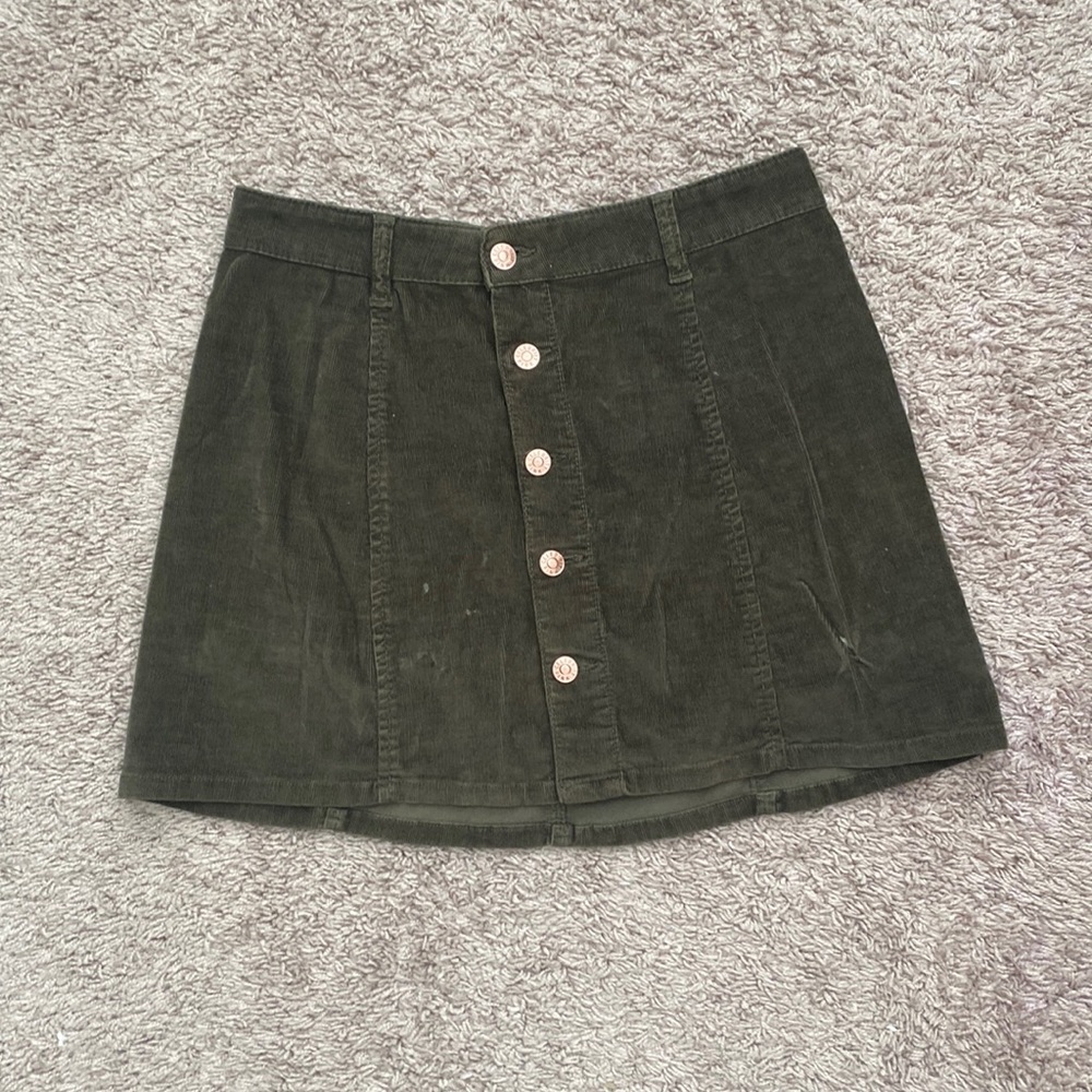 Green Corduroy Skirt